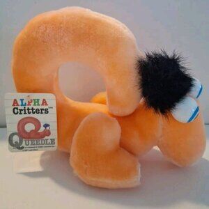 Plush Alpha Critters Q for Queedle Orange Letter Fuzzy 6 x 8 Inch